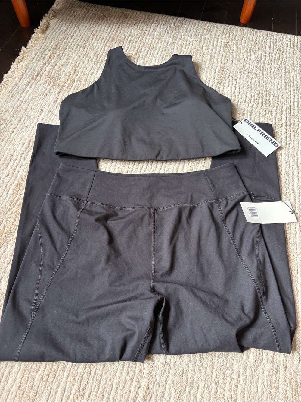 girlfriend collective XXXL Black High-Rise Leggings with Harriet Tank